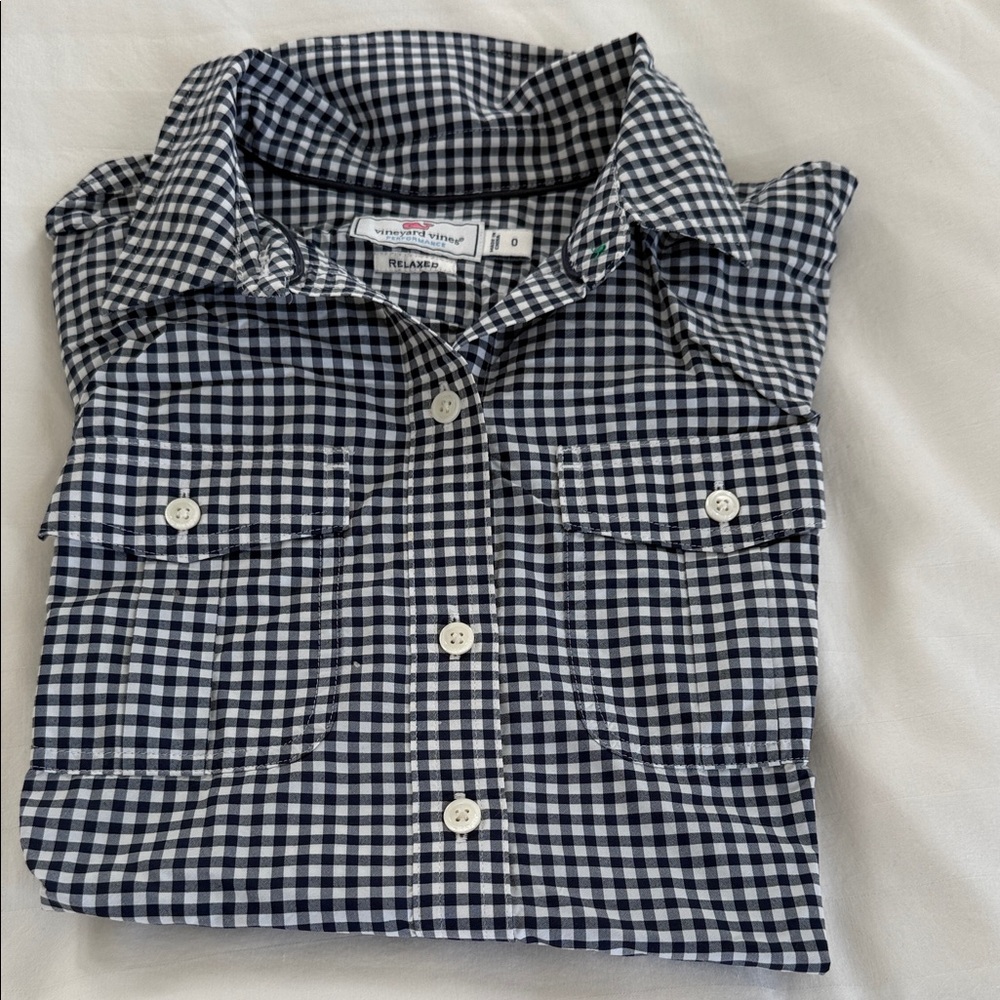 Vineyard Vines Black and White Checkered Button-Down Shirt